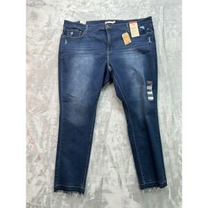 New Levis Jeans Womens Plus Sz 26W Blue 311 Shaping Skinny Stretch Distressed